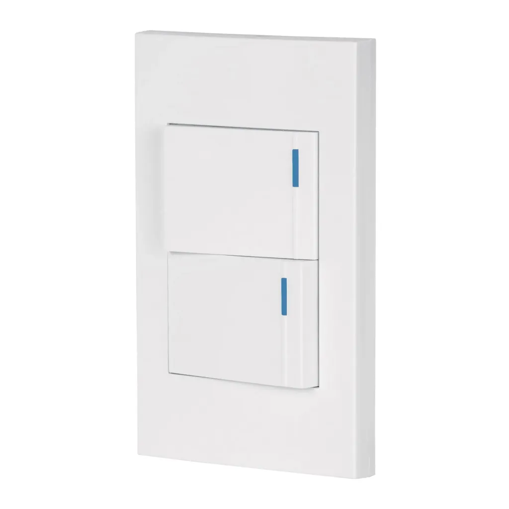 PLACA ARMADA LINEA ESPAÑOLA 2 INTERRUPTORES 1.5 MODULOS VOLTECK (TRUPER) 45595