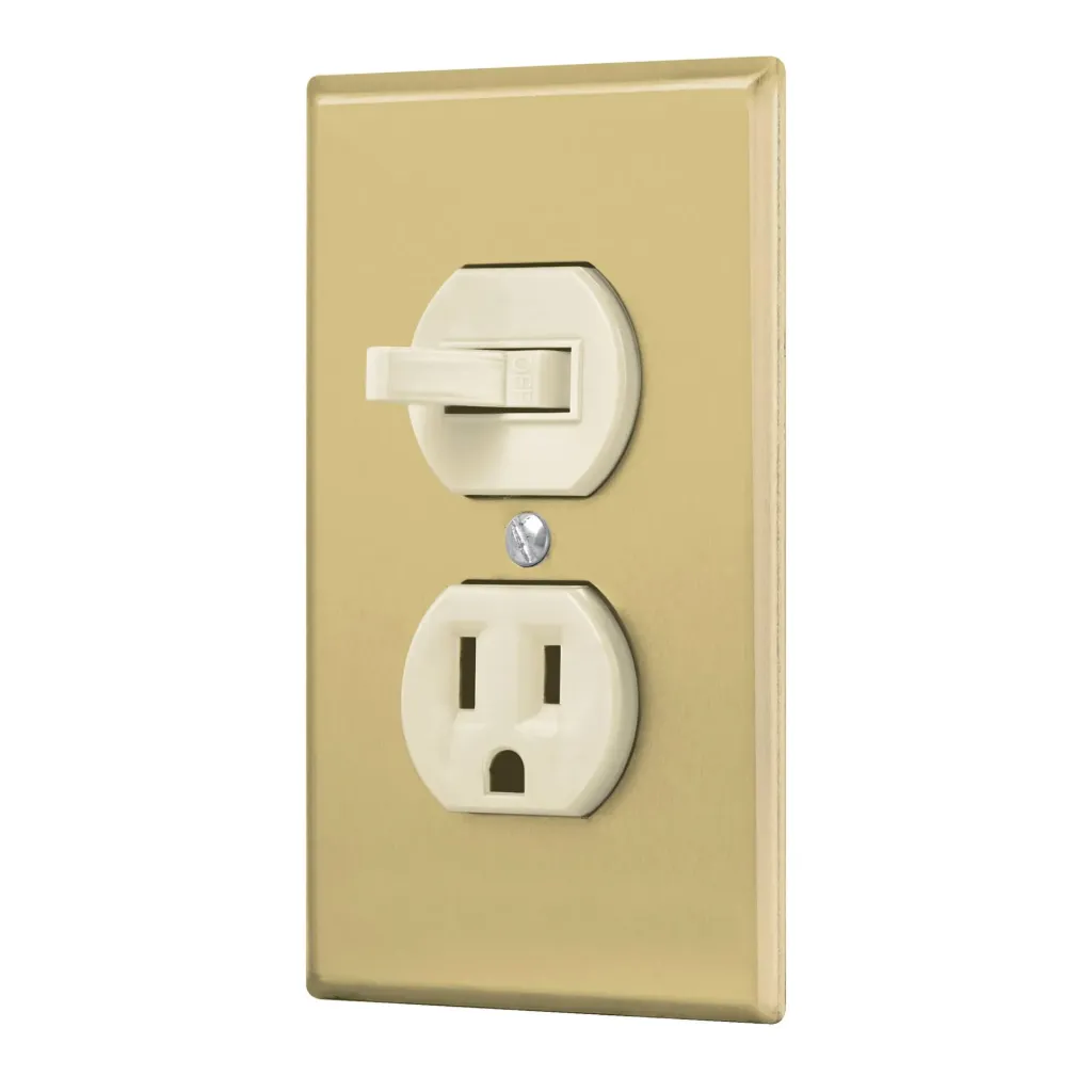 PLACAS DE ALUMINIO CON INTERRUPTOR Y  CONTACTO DUPLEX LINEA STANDAR VOLTECK (TRUPER) 48495