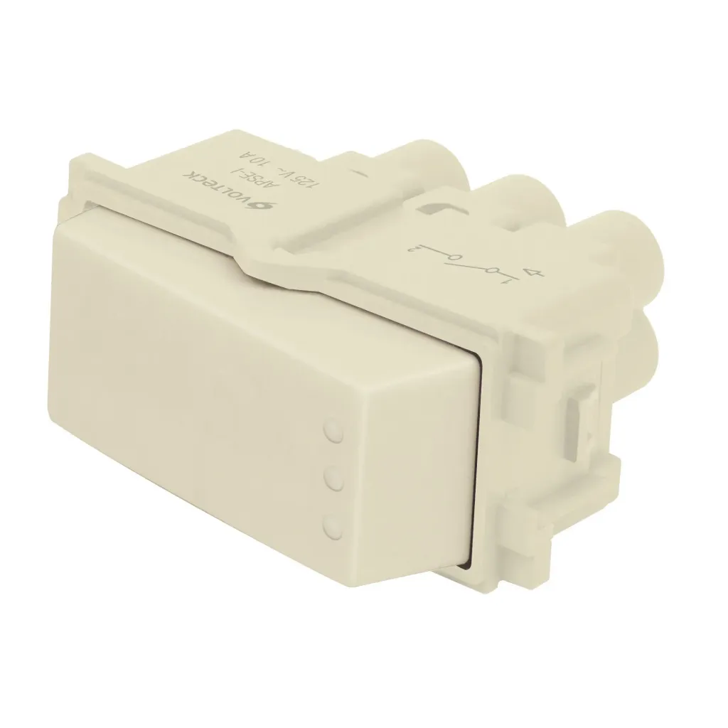 INTERRUPTOR SENCILLO, LINEA ITALIANA, COLOR MARFIL, VOLTECK (TRUPER) 48084