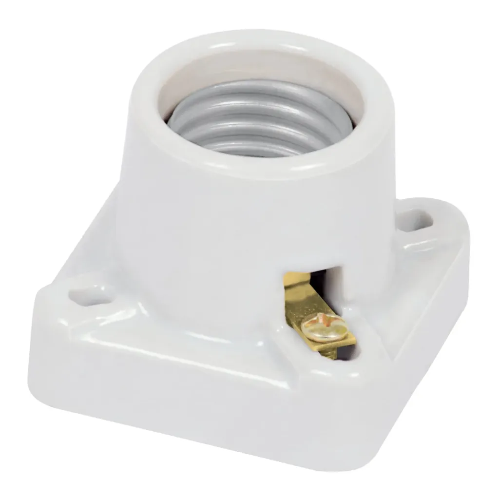 PORTALAMPARA DE PORCELANA BASE CUADRADA, VOLTECK (TRUPER) 46522