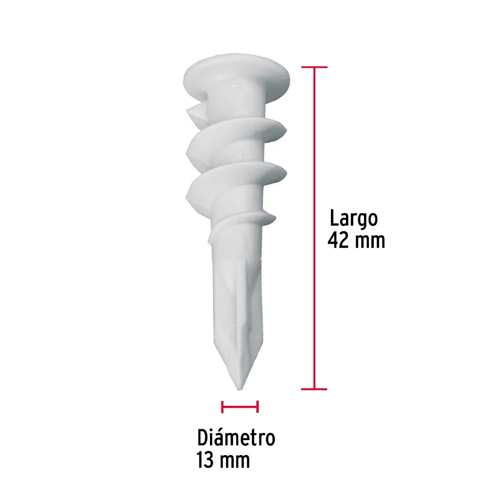 BOLSA CON 20 TAQUETES PLASTICOS 1/2", P/PANEL DE YESO, FIERO (TRUPER) 40760