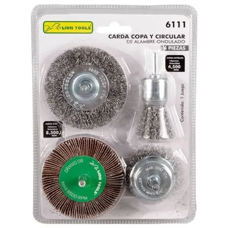 CARDA 4 PZS P/METAL Y MADERA LION TOOLS 6111