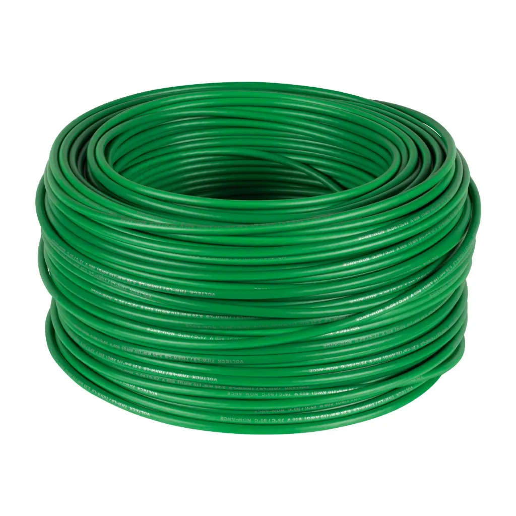 ROLLO 100 METROS CABLE ELECTRICO CALIBRE 10 COLOR VERDE VOLTECK (TRUPER) 46063