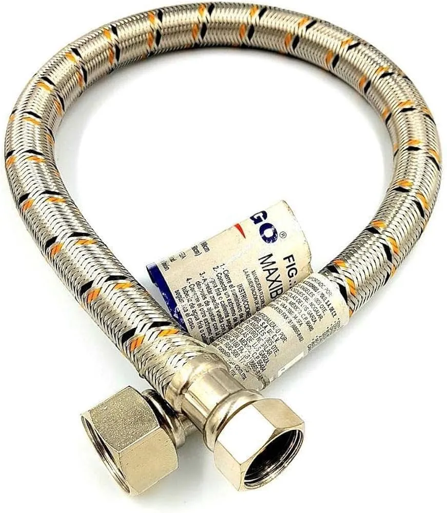 MANGUERA BOILER 1/2-1/2x80CM RUGO