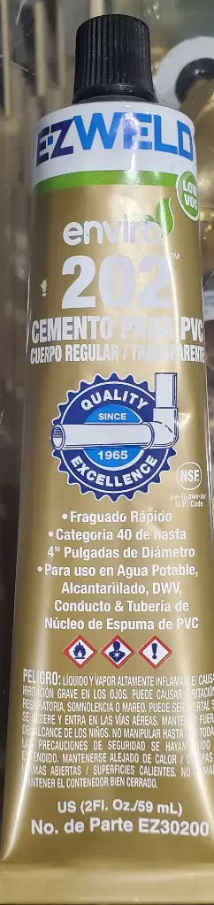 PEGAMENTO PVC ORO TRANSPARENTE 59 ML EZWELD TUBITO