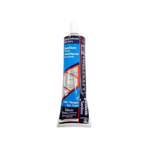 SILICON 85GR TRANSLUCIDO BAÑOS Y COCINAS TOOLCRAFT TC4131