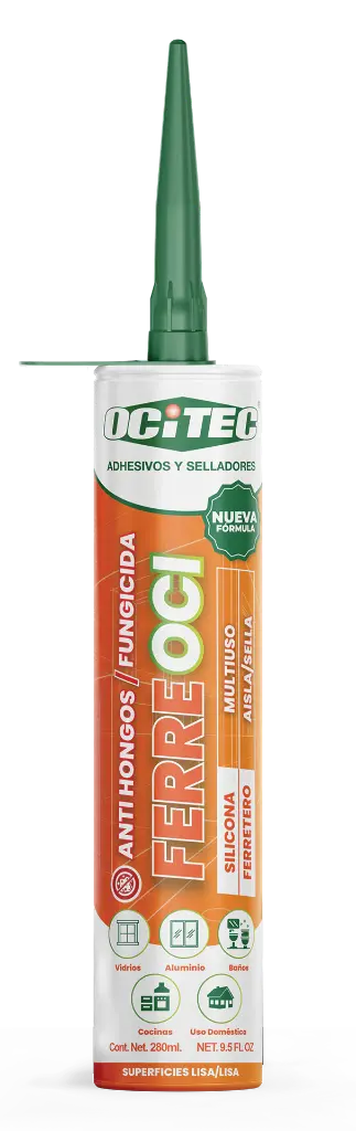 CARTUCHO DE SILICON TRANSPARENTE ANTIHONGOS OCITEC 280ML