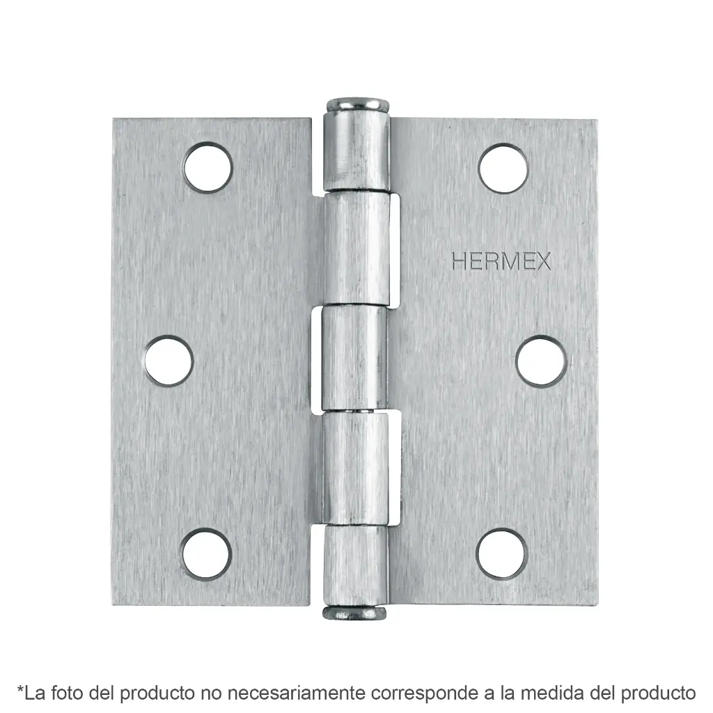 BISAGRA 2 1/2" ACERO CROMO MATE PERNO SUELTO CABEZA PLANA HERMEX 43260