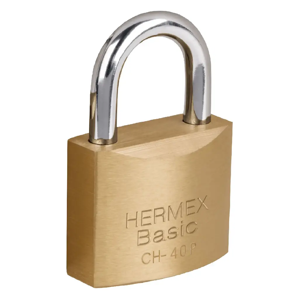 CANDADO DE HIERRO LATON GANCHO CORTO 40MM HERMEX BASIC (TRUPER) 23518