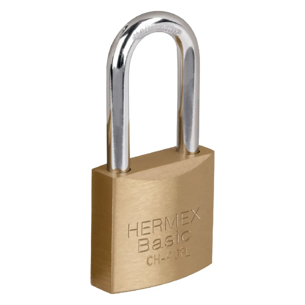 CANDADO DE HIERRO LATON GANCHO LARGO 40MM HERMEX BASIC (TRUPER) 27071