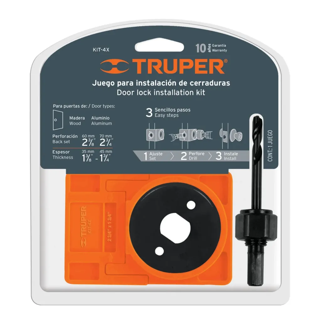 JUEGO DE INSTALACION DE CERRADURAS TRUPER 18079