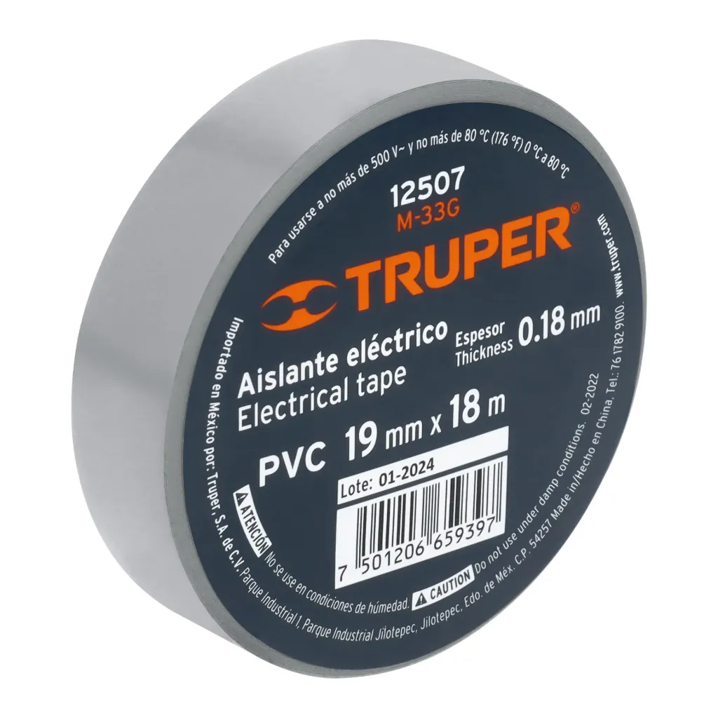 CINTA DE AISLAR GRIS TRUPER 12507