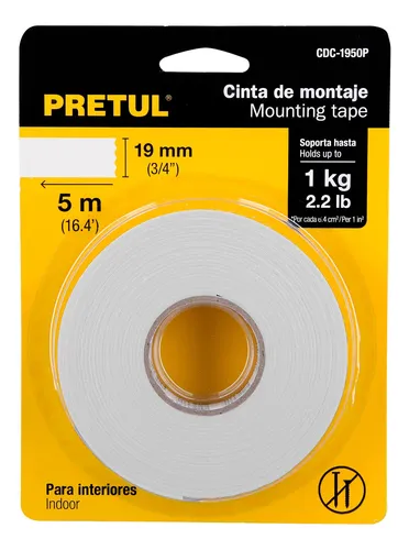 CINTA DOBLE CARA 5M PRETUL (TRUPER) 20005