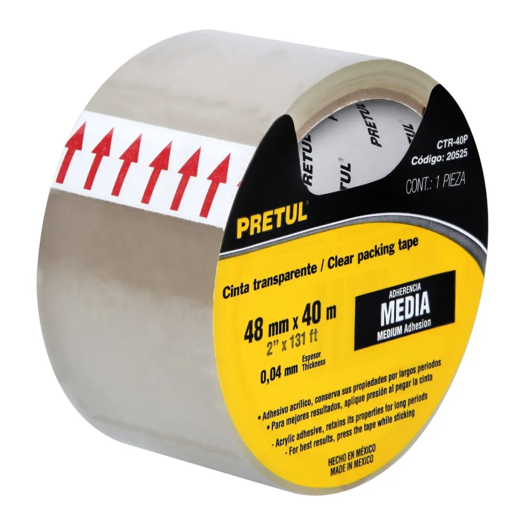 CINTA TRANSPARENTE CHICA 40mm x 40m PRETUL (TRUPER) 20525