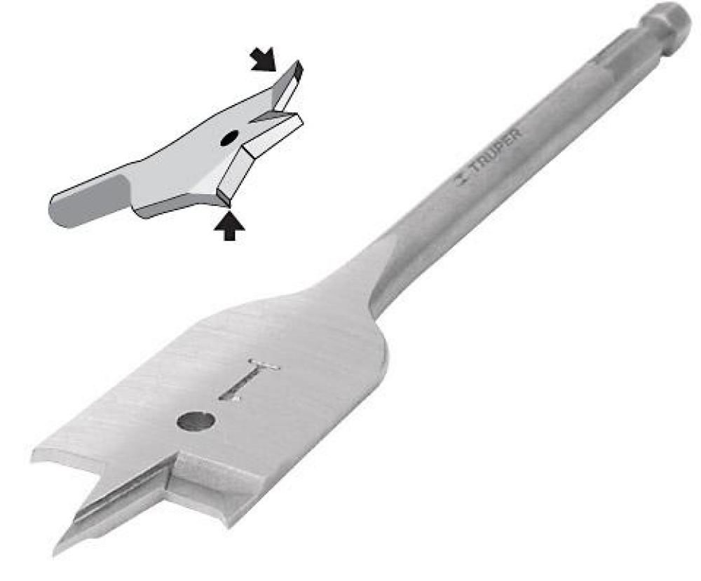 BROCA PLANA PUNTA TRISCADA 5/8", TRUPER 11375